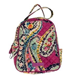 Vera Bradley Pink Lunch Bag Lunchbox Quilted Paisley Floral Print